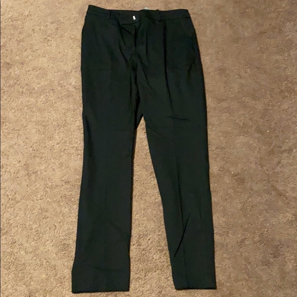 Black slim leg dress pants